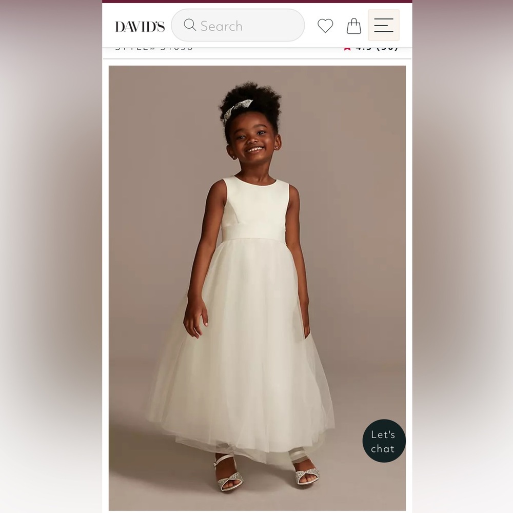 Satin Flower Girl Dress with Tulle Skirt